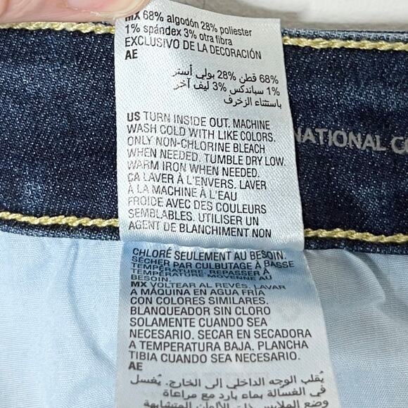 INC Women's Jeans 12/31 Embroidered-Cuff Cropped Dark Wash High Rise Distressed - Picture 10 of 11